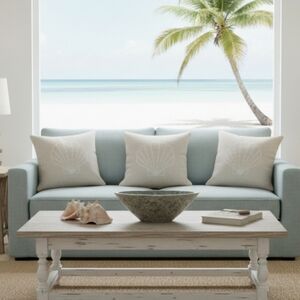 Light Blue Beachy Ceramic Bowl & Poppuri